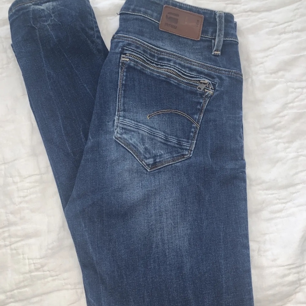 Like New G Star Midge Ultra High Super Skinny Zip Dark Wash 28W 32L nwot